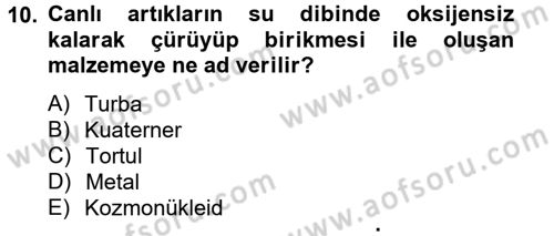 Enerji ve Çevre Dersi 2013 - 2014 Yılı Tek Ders Sınav Soruları 10. Soru
