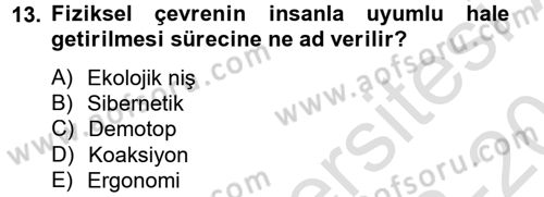 Enerji ve Çevre Dersi 2013 - 2014 Yılı Tek Ders Sınav Soruları 13. Soru