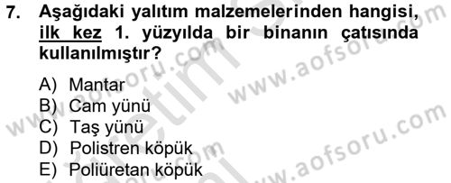Enerji ve Çevre Dersi 2013 - 2014 Yılı Tek Ders Sınav Soruları 7. Soru