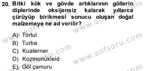Enerji ve Çevre Dersi 2014 - 2015 Yılı (Vize) Ara Sınav Soruları 20. Soru