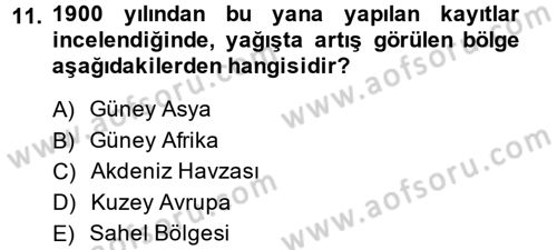 Enerji ve Çevre Dersi 2014 - 2015 Yılı (Final) Dönem Sonu Sınav Soruları 11. Soru