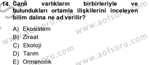 Enerji ve Çevre Dersi 2014 - 2015 Yılı (Final) Dönem Sonu Sınav Soruları 14. Soru