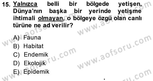Enerji ve Çevre Dersi 2014 - 2015 Yılı (Final) Dönem Sonu Sınav Soruları 15. Soru