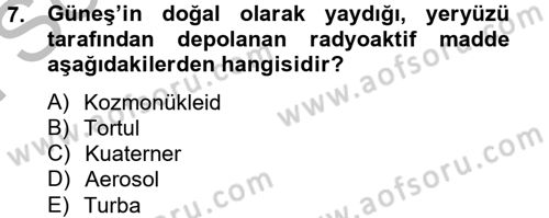 Enerji ve Çevre Dersi 2014 - 2015 Yılı (Final) Dönem Sonu Sınav Soruları 7. Soru