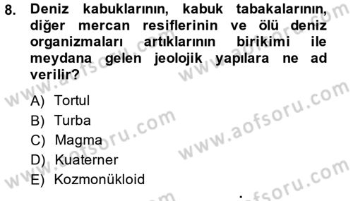 Enerji ve Çevre Dersi 2014 - 2015 Yılı (Final) Dönem Sonu Sınav Soruları 8. Soru