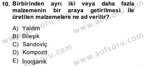 Enerji ve Çevre Dersi 2014 - 2015 Yılı Tek Ders Sınav Soruları 10. Soru