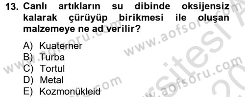 Enerji ve Çevre Dersi 2014 - 2015 Yılı Tek Ders Sınav Soruları 13. Soru