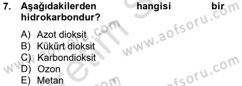 Enerji ve Çevre Dersi 2014 - 2015 Yılı Tek Ders Sınav Soruları 7. Soru