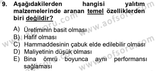 Enerji ve Çevre Dersi 2014 - 2015 Yılı Tek Ders Sınav Soruları 9. Soru