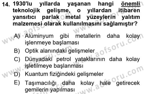 Enerji ve Çevre Dersi 2015 - 2016 Yılı (Vize) Ara Sınav Soruları 14. Soru