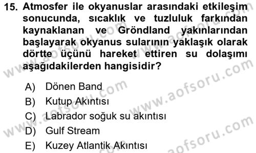 Enerji ve Çevre Dersi 2015 - 2016 Yılı (Vize) Ara Sınav Soruları 15. Soru