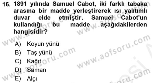 Enerji ve Çevre Dersi 2015 - 2016 Yılı (Vize) Ara Sınav Soruları 16. Soru
