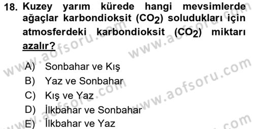 Enerji ve Çevre Dersi 2015 - 2016 Yılı (Vize) Ara Sınav Soruları 18. Soru