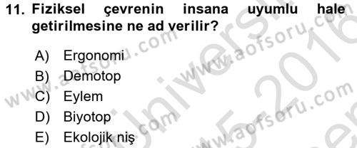 Enerji ve Çevre Dersi 2015 - 2016 Yılı (Final) Dönem Sonu Sınav Soruları 11. Soru