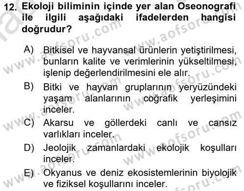 Enerji ve Çevre Dersi 2015 - 2016 Yılı (Final) Dönem Sonu Sınav Soruları 12. Soru