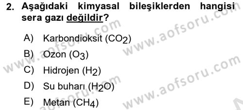 Enerji ve Çevre Dersi 2015 - 2016 Yılı (Final) Dönem Sonu Sınav Soruları 2. Soru