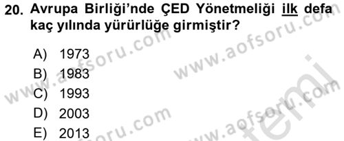 Enerji ve Çevre Dersi 2015 - 2016 Yılı (Final) Dönem Sonu Sınav Soruları 20. Soru