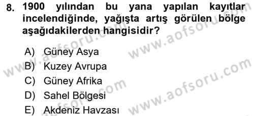 Enerji ve Çevre Dersi 2015 - 2016 Yılı (Final) Dönem Sonu Sınav Soruları 8. Soru