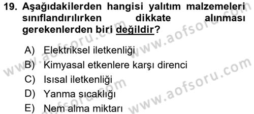 Enerji ve Çevre Dersi 2016 - 2017 Yılı (Vize) Ara Sınav Soruları 19. Soru