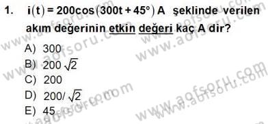 Güç Sistemleri Analizi Dersi Ara Sınavı Deneme Sınav Soruları 1. Soru