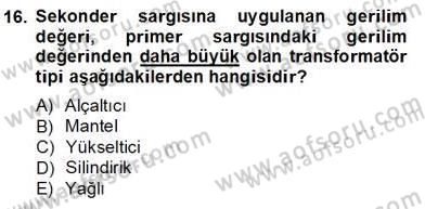 Güç Sistemleri Analizi Dersi Ara Sınavı Deneme Sınav Soruları 16. Soru