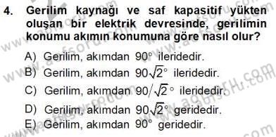Güç Sistemleri Analizi Dersi Ara Sınavı Deneme Sınav Soruları 4. Soru