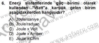 Güç Sistemleri Analizi Dersi Ara Sınavı Deneme Sınav Soruları 6. Soru