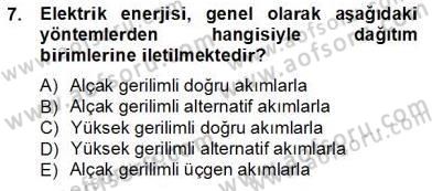 Güç Sistemleri Analizi Dersi Ara Sınavı Deneme Sınav Soruları 7. Soru
