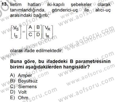Güç Sistemleri Analizi Dersi 2012 - 2013 Yılı (Final) Dönem Sonu Sınav Soruları 13. Soru