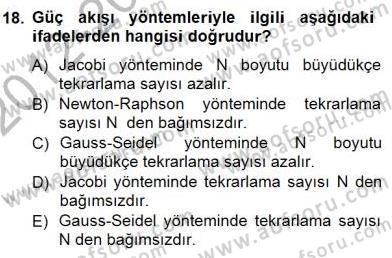 Güç Sistemleri Analizi Dersi 2012 - 2013 Yılı (Final) Dönem Sonu Sınav Soruları 18. Soru