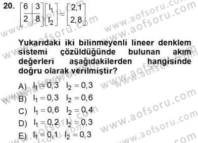 Güç Sistemleri Analizi Dersi 2012 - 2013 Yılı (Final) Dönem Sonu Sınav Soruları 20. Soru