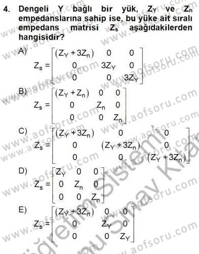 Güç Sistemleri Analizi Dersi 2012 - 2013 Yılı (Final) Dönem Sonu Sınav Soruları 4. Soru