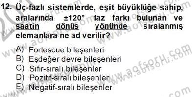 Güç Sistemleri Analizi Dersi Ara Sınavı Deneme Sınav Soruları 12. Soru