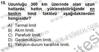 Güç Sistemleri Analizi Dersi 2013 - 2014 Yılı (Final) Dönem Sonu Sınav Soruları 15. Soru