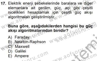 Güç Sistemleri Analizi Dersi 2013 - 2014 Yılı (Final) Dönem Sonu Sınav Soruları 17. Soru