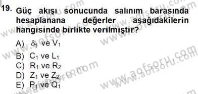 Güç Sistemleri Analizi Dersi 2013 - 2014 Yılı (Final) Dönem Sonu Sınav Soruları 19. Soru
