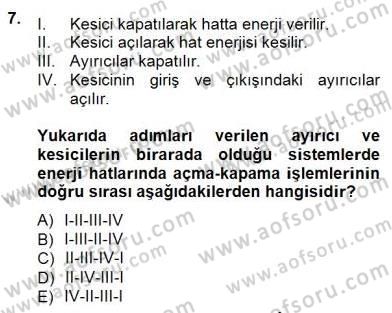 Güç Sistemleri Analizi Dersi 2013 - 2014 Yılı (Final) Dönem Sonu Sınav Soruları 7. Soru