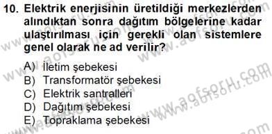 Güç Sistemleri Analizi Dersi 2013 - 2014 Yılı Tek Ders Sınav Soruları 10. Soru