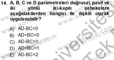 Güç Sistemleri Analizi Dersi 2013 - 2014 Yılı Tek Ders Sınav Soruları 14. Soru