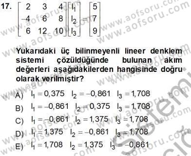 Güç Sistemleri Analizi Dersi 2013 - 2014 Yılı Tek Ders Sınav Soruları 17. Soru