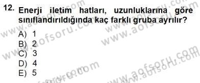 Güç Sistemleri Analizi Dersi 2014 - 2015 Yılı (Final) Dönem Sonu Sınav Soruları 12. Soru