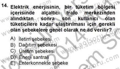 Güç Sistemleri Analizi Dersi 2014 - 2015 Yılı (Final) Dönem Sonu Sınav Soruları 14. Soru