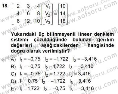 Güç Sistemleri Analizi Dersi 2014 - 2015 Yılı (Final) Dönem Sonu Sınav Soruları 18. Soru
