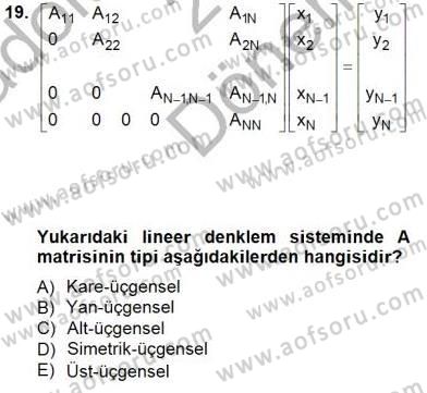 Güç Sistemleri Analizi Dersi 2014 - 2015 Yılı (Final) Dönem Sonu Sınavı 19. Soru