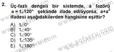 Güç Sistemleri Analizi Dersi 2014 - 2015 Yılı (Final) Dönem Sonu Sınav Soruları 2. Soru