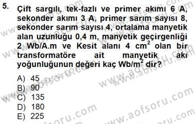 Güç Sistemleri Analizi Dersi 2014 - 2015 Yılı (Final) Dönem Sonu Sınav Soruları 5. Soru