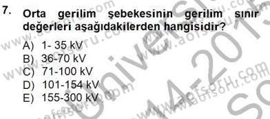Güç Sistemleri Analizi Dersi 2014 - 2015 Yılı (Final) Dönem Sonu Sınav Soruları 7. Soru