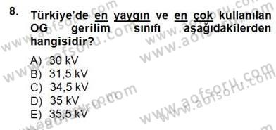 Güç Sistemleri Analizi Dersi 2014 - 2015 Yılı (Final) Dönem Sonu Sınav Soruları 8. Soru