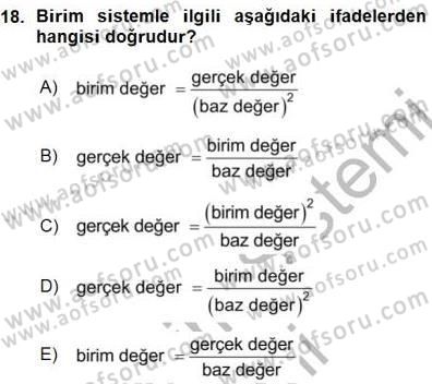 Güç Sistemleri Analizi Dersi Ara Sınavı Deneme Sınav Soruları 18. Soru