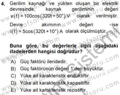 Güç Sistemleri Analizi Dersi 2015 - 2016 Yılı (Vize) Ara Sınav Soruları 4. Soru